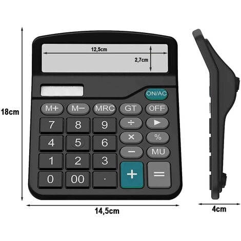 Calcolatrice da Tavolo per Ufficio Tastiere Grande Ampio Display LCD  18X14,5cm