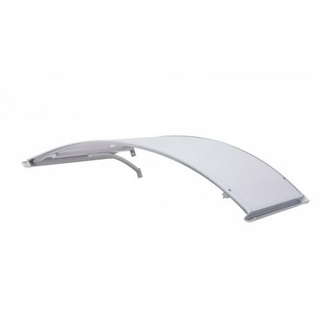 Pensilina tettoia, sgocciolatoio, alluminio grigio, policarbonato compatto satinato opaco 160x120cm da esterno Fredi