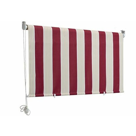Tenda da sole a caduta, rullo avvolgibile con catenella L 150 H 250cm Fredi righe bordeaux