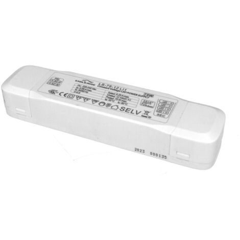 Alimentatore Trasformatore Lungo Sottile 12V 75W 6,25A Con Carcassa In Plastica Eaglerise LS-75-12 LI1