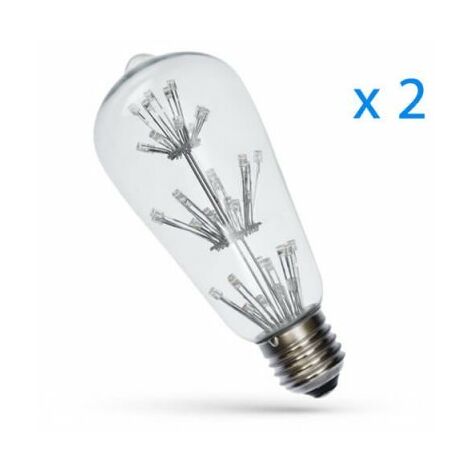 2 PZ Lampade Led Giallo Arancione 3W 45 Led F3 Diametro 64mm Altezza 143mm