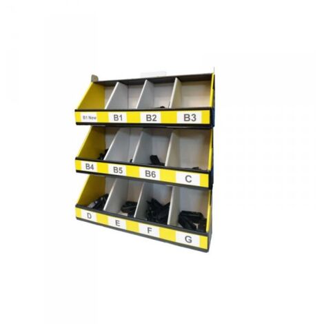 Kit Espositore In Cartone Con 3 Piani 12 Posti Per Attacchi Connettori Adattatori Del Spazzole Tergicristallo S985
