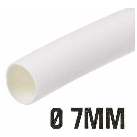 1 Metro Tubo Guaina Termorestringente Diametro 7mm Colore Bianco