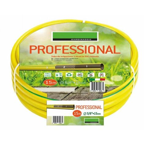 Tubo Irrigazione 3 Strati In PVC Retinato 5/8'' 15mm 15 Metri Tubo  Flessibile da Giardino