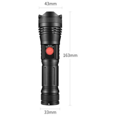 GEARLITE Torcia LED Ricaricabile 200 Lumen – Mini, Zoom E Impermeabile IP65