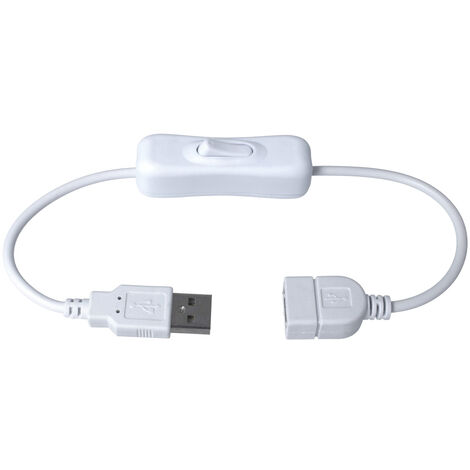 Cavo interruttore USB (0,3 m), interruttore USB on / off, cavo USB con  interruttore, estensione USB