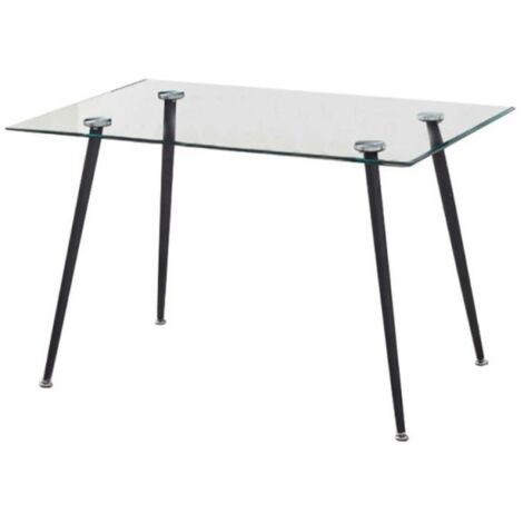 Tavolo Da Pranzo In Vetro Temperato Con Gambe Cromate – 119x70x75 Cm, Rettangolare, Moderno, Per 6 Persone - 3
