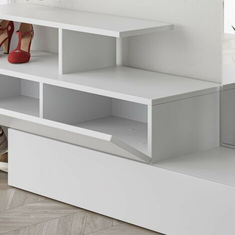 Mobile ingresso Ramda bianco con specchio