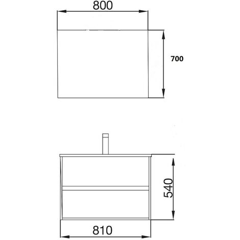 Mobile bagno sospeso Tovel con lavabo e specchio bianco lucido 80x46x54 H