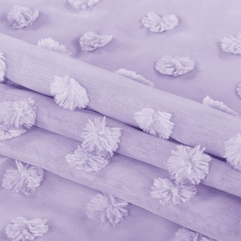 Tenda MOLISA colore lilla ricamato motivi boho nastro per le tende voal  140x270 ameliahome
