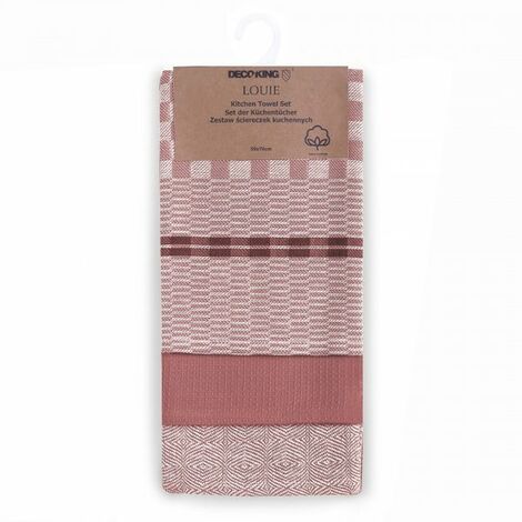 Asciugamani da cucina LOUIE colore cipria rosa liscio motivi classico 50x70 decoking