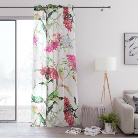 Tenda LUNARE colore lilla ricamato motivi boho nastro voal 140x270 CM