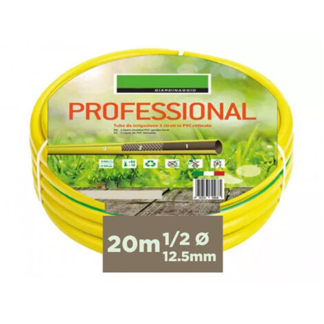 Tubo Irrigazione 3 Strati In PVC Retinato 1/2'' 12,5mm 20 Metri Tubo Flessibile da Giardino Uso Professionale (1/3)