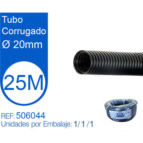 Tubo Corrugato Nero Diametro 20mm Matassa da 25 Metri