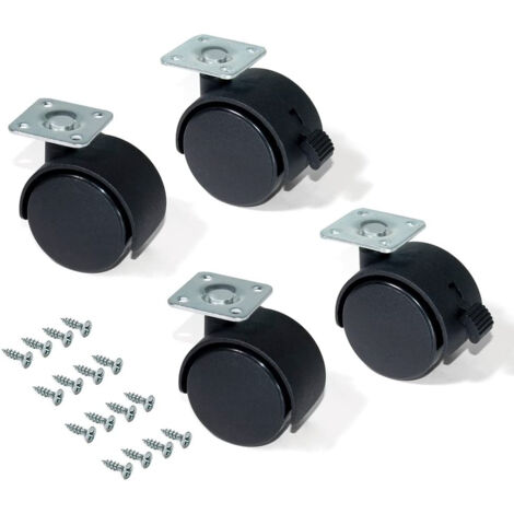 4 Rotelle Per Mobili 75mm 200KG, Rotelle Girevoli Con Freno, Ruote Con Piastra Industriali Per Trasporto 99077816