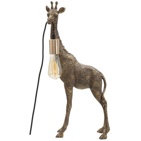 Lampada da tavolo con giraffa oro antico 28x16x60cm