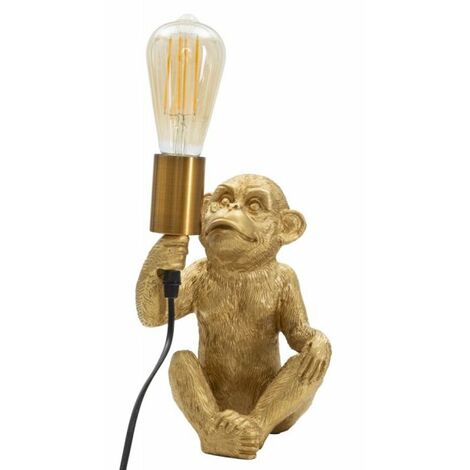 Lampada da tavolo "Scimmia" struttura in poliresina color oro per interni