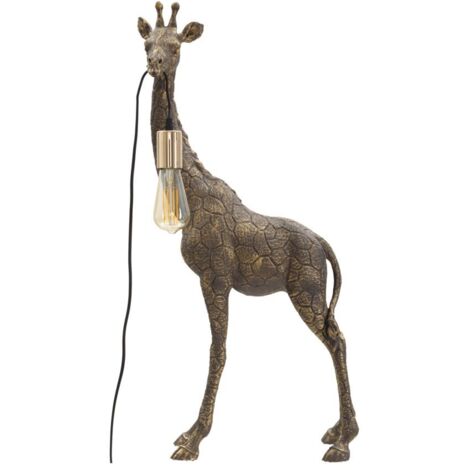 Lampada da tavolo con giraffa oro antico 40x22x80cm