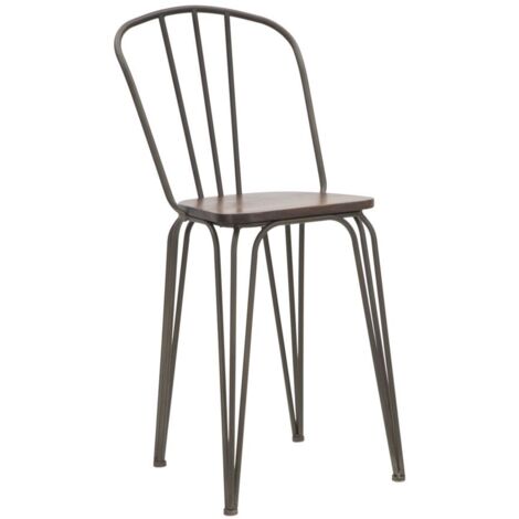 Coppia di Sedie bar, metallo e legno 54x45x102cm Herlem (1/5)