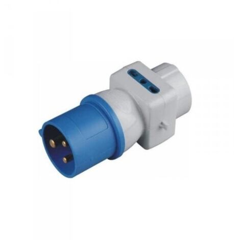 Adattatore Spina Industriale CEE 16A Presa Schuko + Bipasso 10/16A 250V