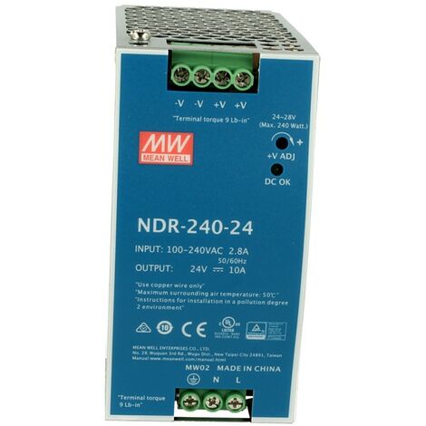 Alimentatore trifase Mean Well TDR-240-24 Barra DIN 24V, 10A