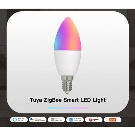 Lampada Led E14 ZigBee 3.0 Smart WiFi 5W RGB CCT Dimmerabile APP Compatible   Alexa Google