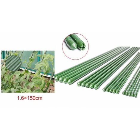 Supporto Piante Rampicanti Bastone In Acciaio Plastificato Verde 1,6X150cm