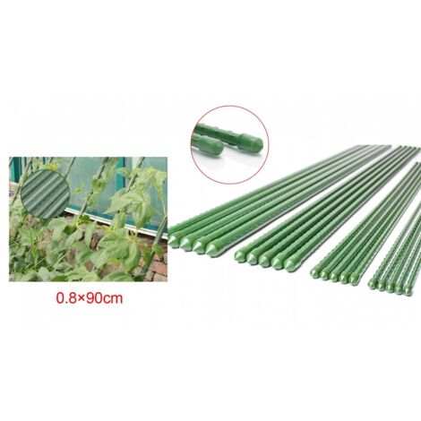 10 Pezzi Supporto Piante Rampicanti Bastone In Acciaio Plastificato Verde 0,8X90cm (1/3)