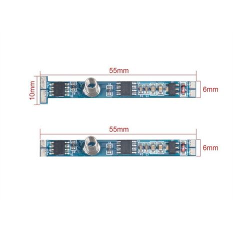 Mini Interruttore Led Dimmer Touch Slim Tagliabile Per Profilo Alluminio da 6mm fino 12mm Con Led Blu 12V 24V 4A (1/3)
