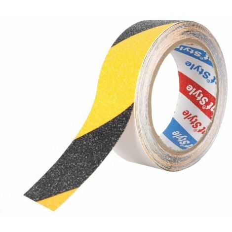 6 Pezzi Nastro Adesivo Antiscivolo Nero Giallo 36mm X 5mt