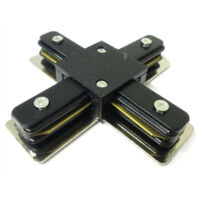 Giunto a X Connettore Per Binario Dei Faretti Led Modello X Colore Nero Per Mono Fase