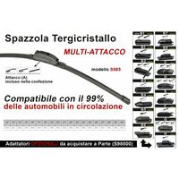 CARALL Spazzola Tergicristallo Auto Universale S985 21'' 525mm Carall 16 Attacchi Opzio 