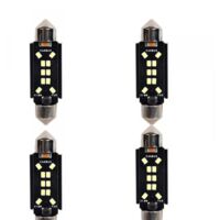 4 Pezzi Lampada Led Siluro 41mm Canbus T11 SV8.5 C5W C10W 10 SMD 2016 12V 24V 2.5W 380lm Bianco 6500K per Auto e Camion
