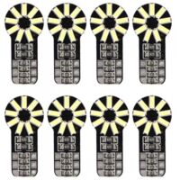 8pcs Lampadine LED W5W T10 Canbus 18 SMD 4014 12V 1.3W 100lm Bianco Freddo 6500K 28mm