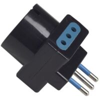 Adattatore Tripla Spina Elettrica 2P+T 10A con 2 Presa 10A 2P+T e 1 Presa Ita 10A / Schuko 16A 250V Max 1500W Nero (AP1105N)
