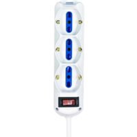 Multipresa Ciabatta Elettrica a 9 Posti 6 Prese 10A/16A + 3 Presa 10A/16A Bipasso Schuko con Interruttore e Spina 10A Cavo 5m Bianco