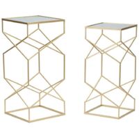 TAVOLINETTI GLASSY COPPIA CM 31,5X31,5X68-28X28X64