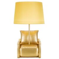 LAMPADA DA COMODINO MIDCENTURY GIALLA CM Ø 26X46