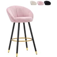 SGABELLO BAR PRAGUE ROSA CM 55X56X104