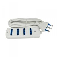 Multipresa Ciabatta Elettrica 4 Posti Cavo Da 3 Metri Colore Bianco