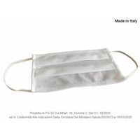 12 Pezzi Mascherina Tessuto TNT Colore Bianco Made in Italy