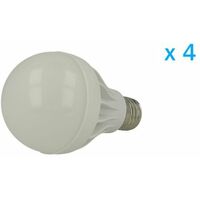 4 PZ Lampade Led E27 Bianco Caldo Diametro 63mm Altezza 100mm