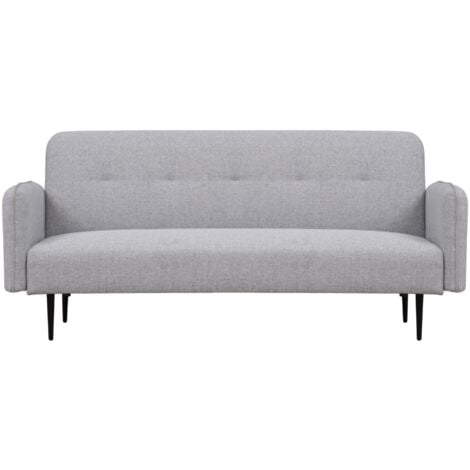 BERNE - Canapé convertible 3 places en tissu gris