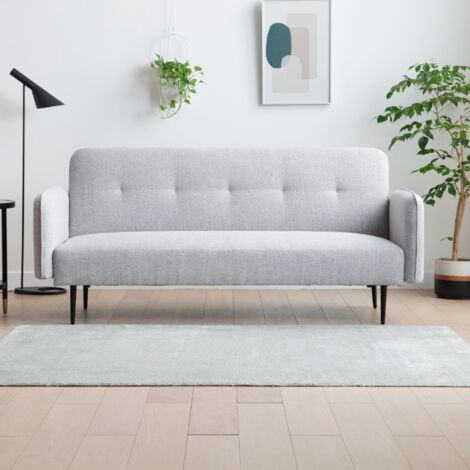 BERNE - Canapé convertible 3 places en tissu gris