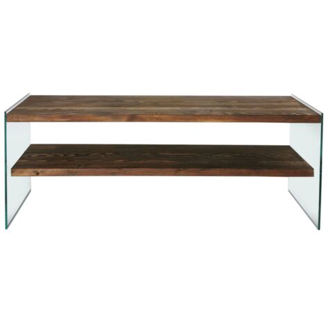 Meuble TV contemporain verre et bois 120 cm JOY (1/5)