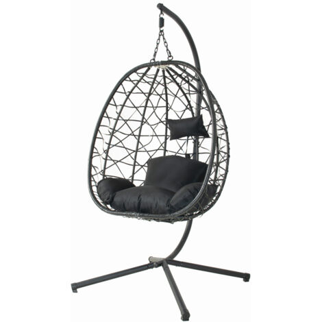 Fauteuil suspendu effet rotin noir CUZCO