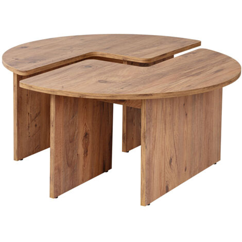 Table basse ronde duo pin atlantique 90cm AZUS (1/5)