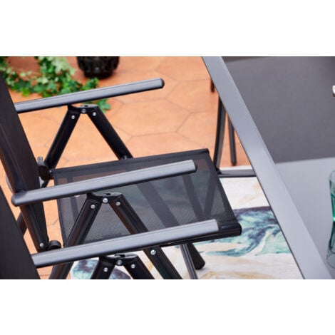 Table de jardin et 8 chaises en aluminium RIMINI