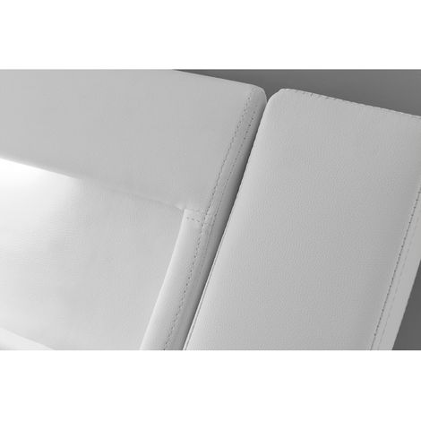 Cadre de lit en PU blanc avec LED intégrées 140x190cm PADDINGTON