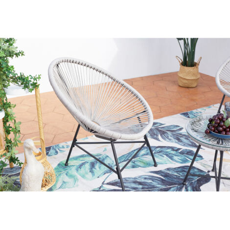 Lot De 2 Fauteuils Acapulco TecTake - Salon Jardin Extérieur Ou Intérieur, Structure Acier, Plusieurs Couleurs